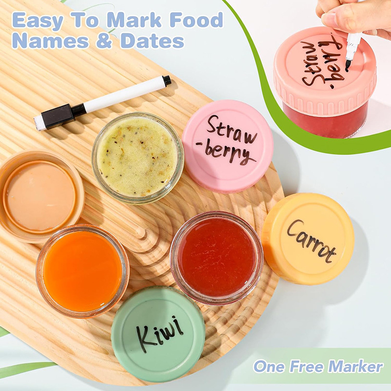 120ml 6Pcs Food Grade Glass Ba - Baby Food Yogurt recension och pris